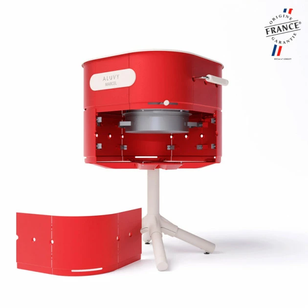 Barbecue Charbon Aluvy Marcel Originale (pied Blanc) + Couvercle - 12 Couleurs – Image 2