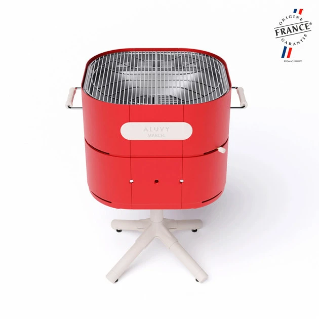 Barbecue Charbon Aluvy Marcel Originale (pied Blanc) + Couvercle - 12 Couleurs – Image 3