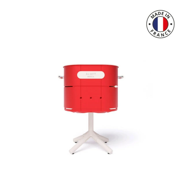 Barbecue Charbon Aluvy Marcel Originale (pied Blanc) + Couvercle - 12 Couleurs