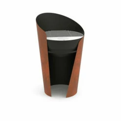 Barbecue Braséro Charbon Crambe Acier Corten Et Noir