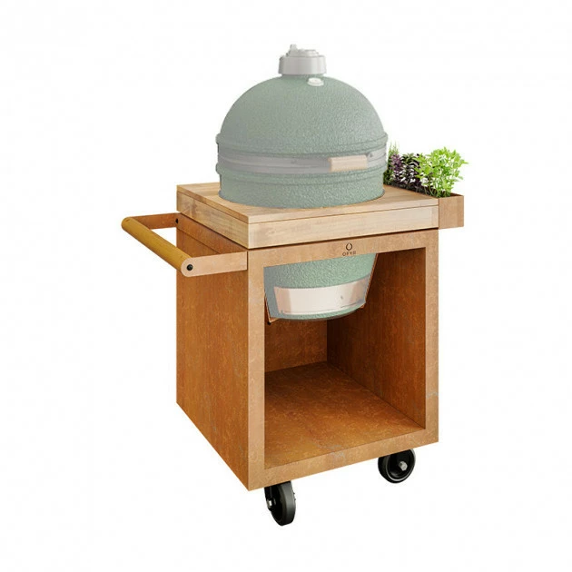 Table OFYR Pro 65 Corten / Bois De Teck Pour Big Green Egg – Image 2